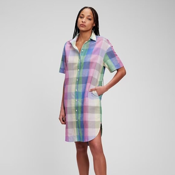 Gap Linen-Cotton Shirtdress (Large) **NWT** - Picture 1 of 6